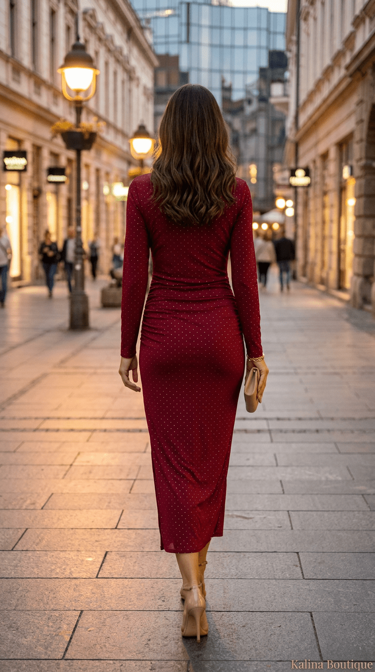 DALIA | Elegantna Midi Haljina sa Sjajem