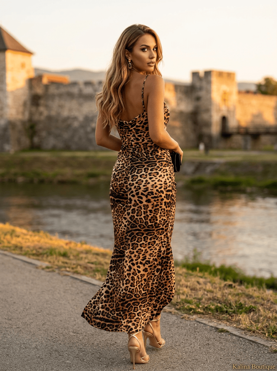 LEONARA | Leopard Midi Haljina