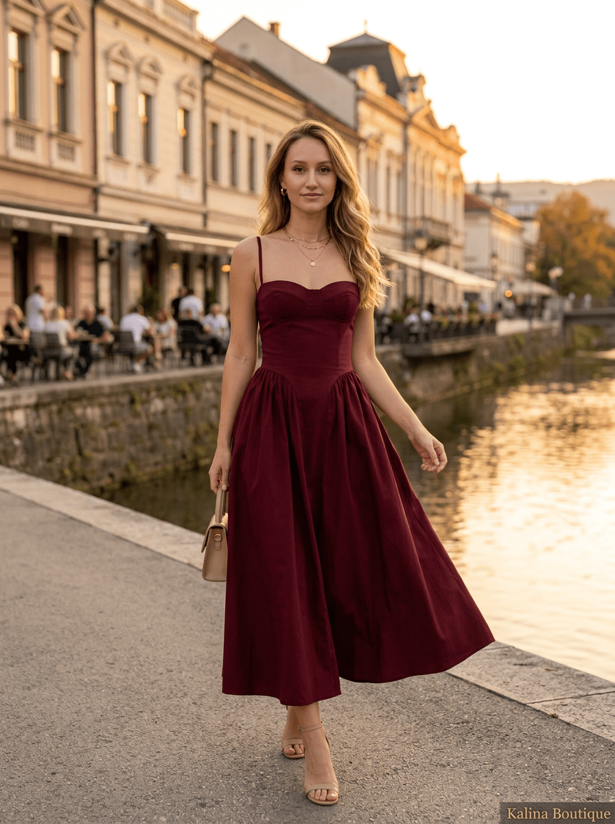 LUNA CLASSIC | Elegantna Midi Haljina