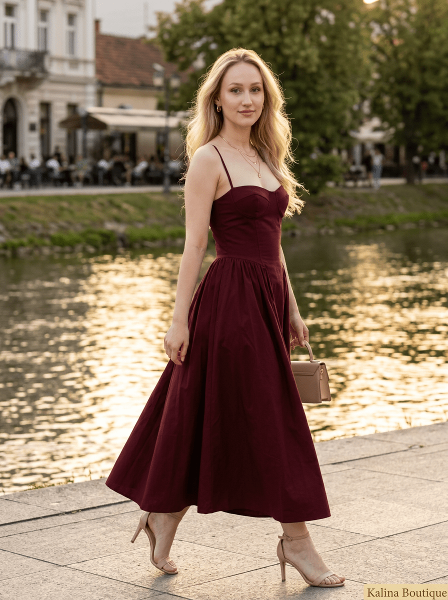 LUNA CLASSIC | Elegantna Midi Haljina