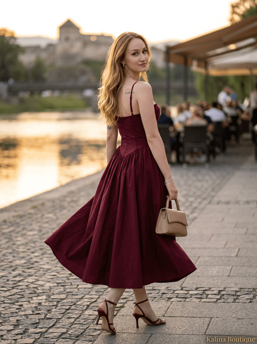 LUNA CLASSIC | Elegantna Midi Haljina
