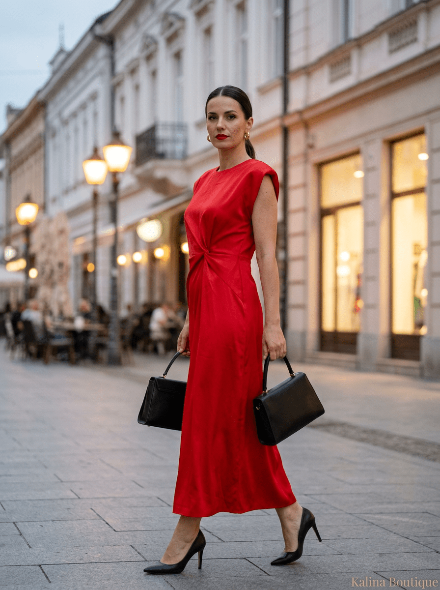 MIA | Maxi Haljina sa Twist Detaljem — Crvena