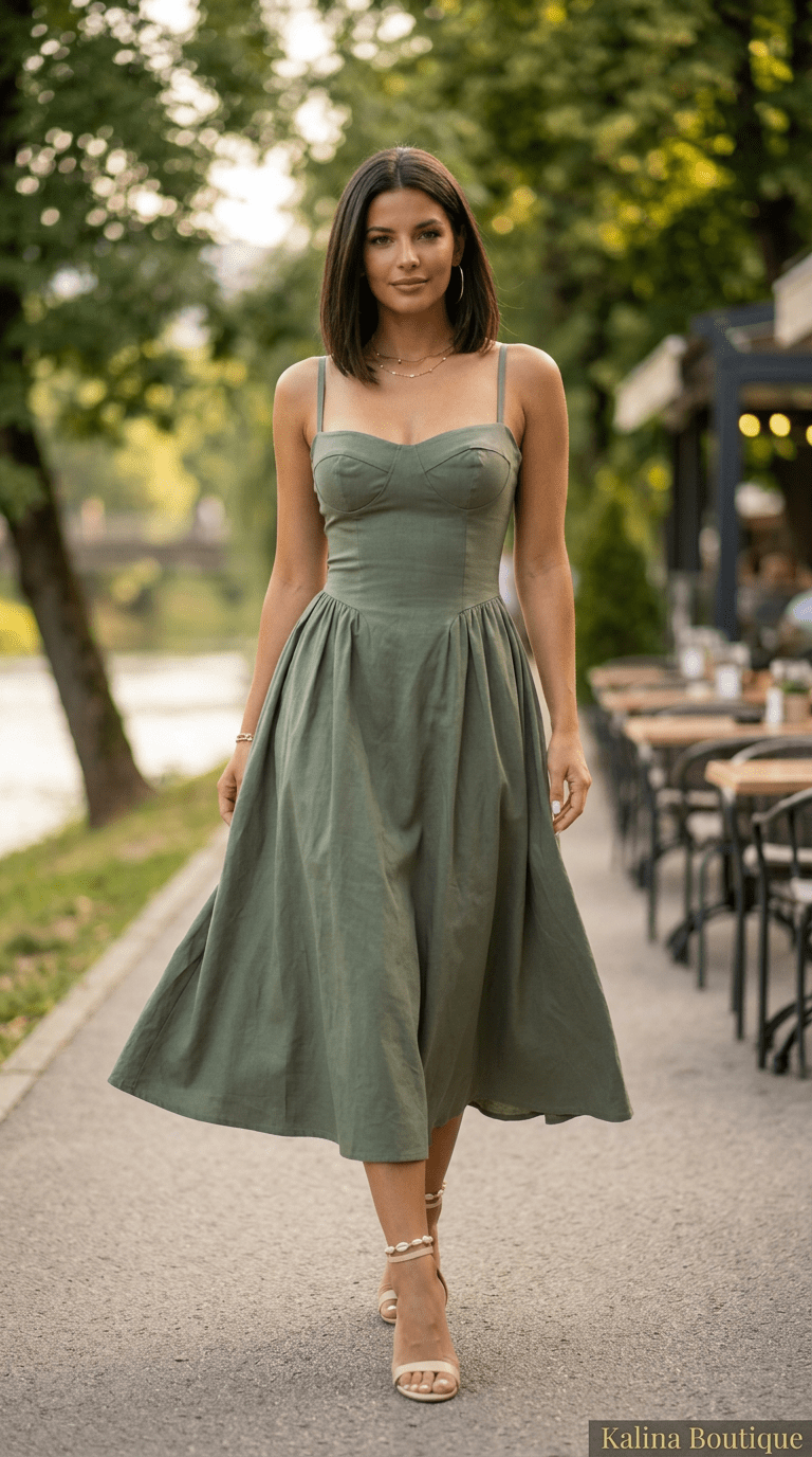 SEVINA | Romantična Midi Haljina