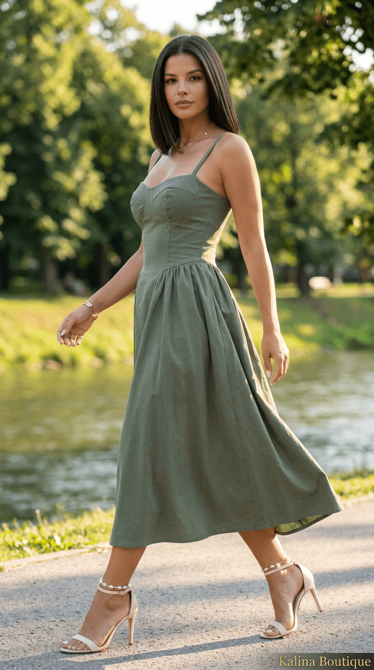 SEVINA | Romantična Midi Haljina