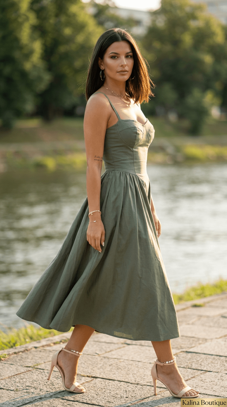 SEVINA | Romantična Midi Haljina