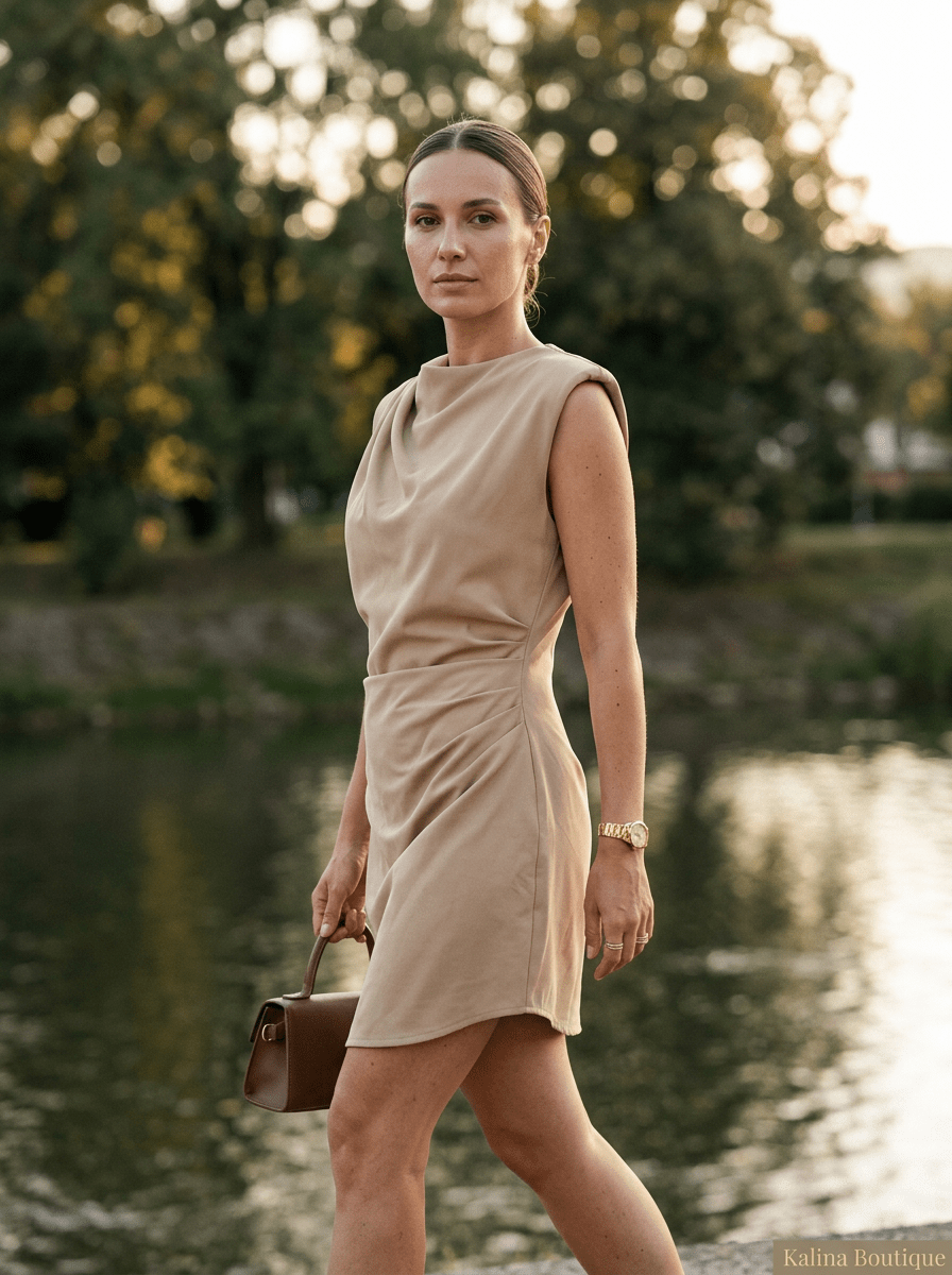 TARA | Bež Mini sa Drapery Detaljem