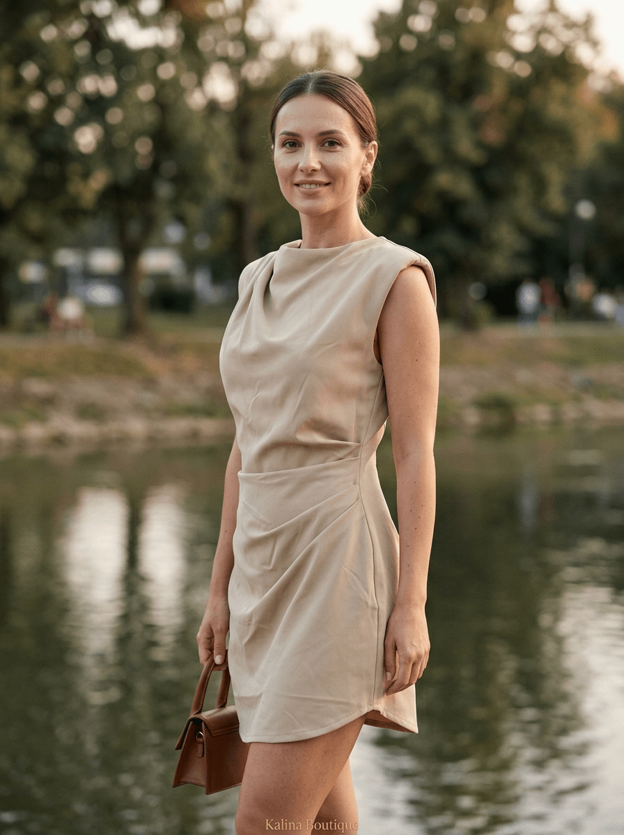 TARA | Bež Mini sa Drapery Detaljem
