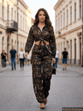 TARA | Camo Set sa Cropped Košuljom i Širokim