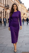 VIORENA | Elegantna Midi Haljina sa Sitnim Sjajem